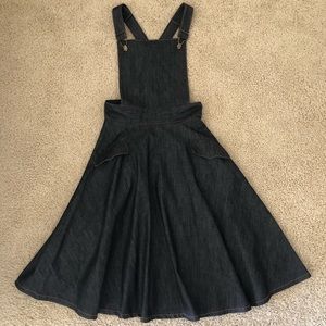 Retro Denim Overall Jumper Skirt